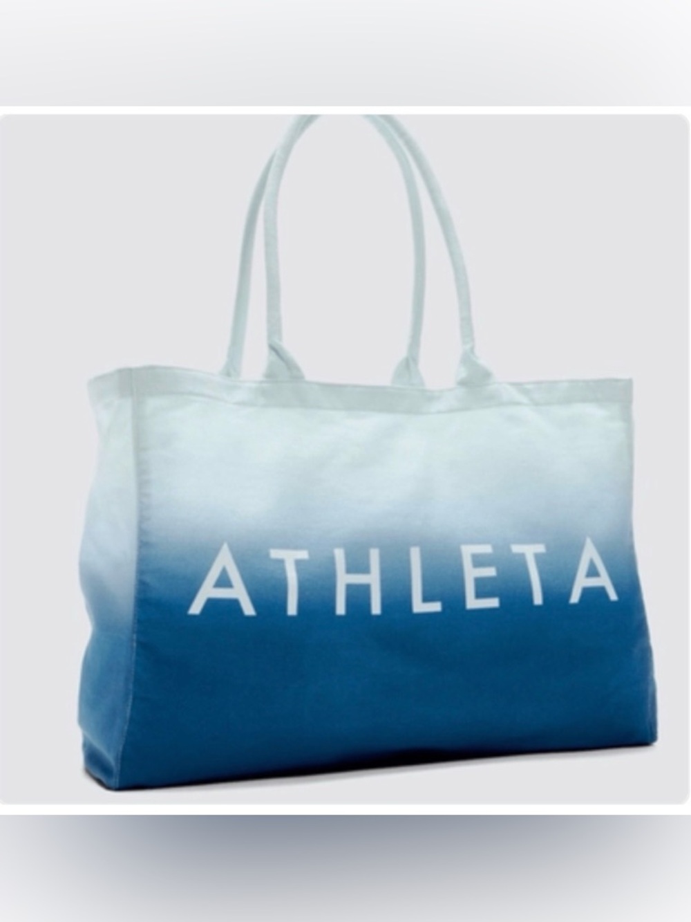 Athleta Ombre Blue Canvas Tote Bag